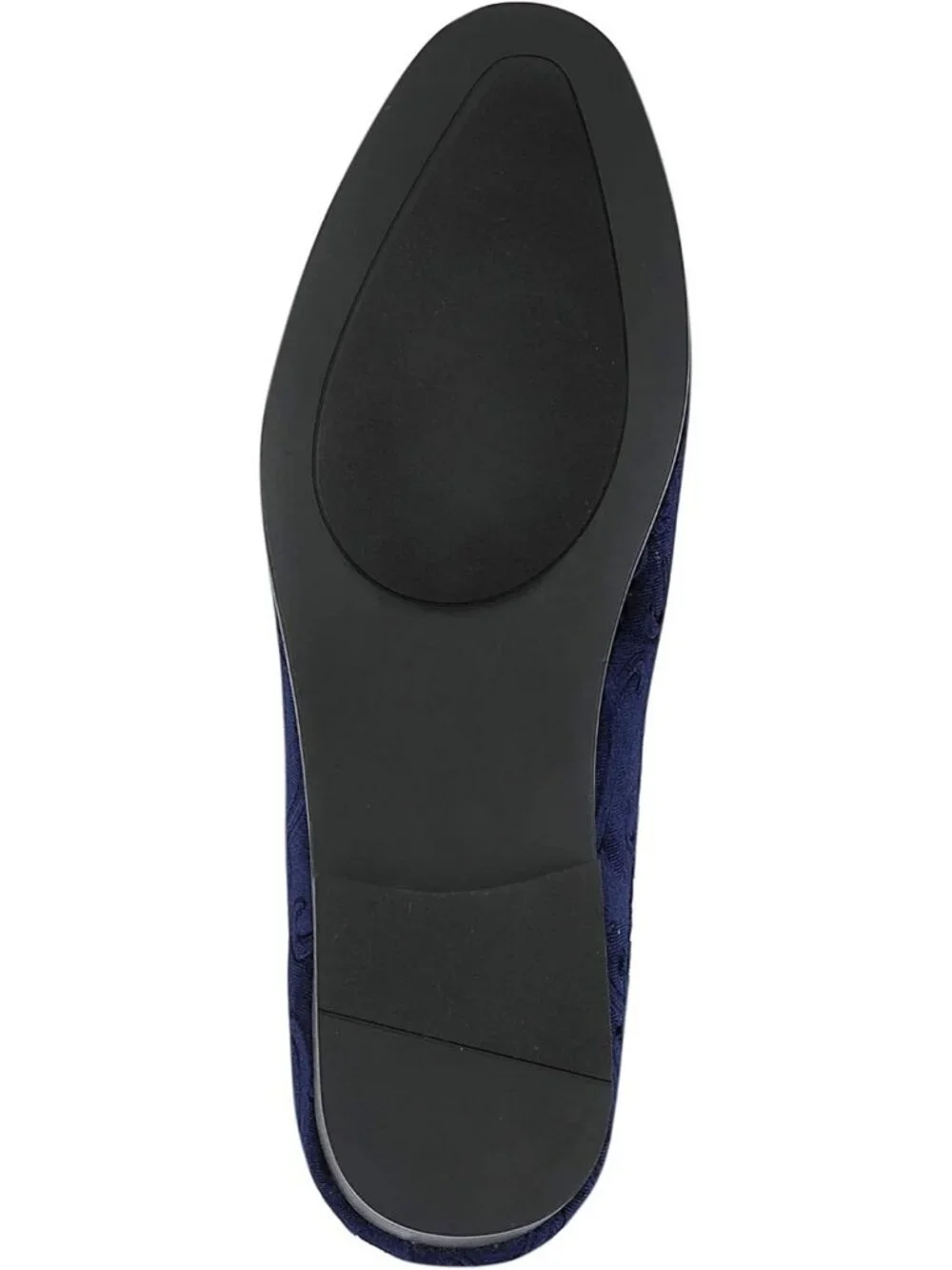 Amali Men's Navy Paisley Embossed Velvet Loafers Satin Trim Slip On Tuxedo Shoes